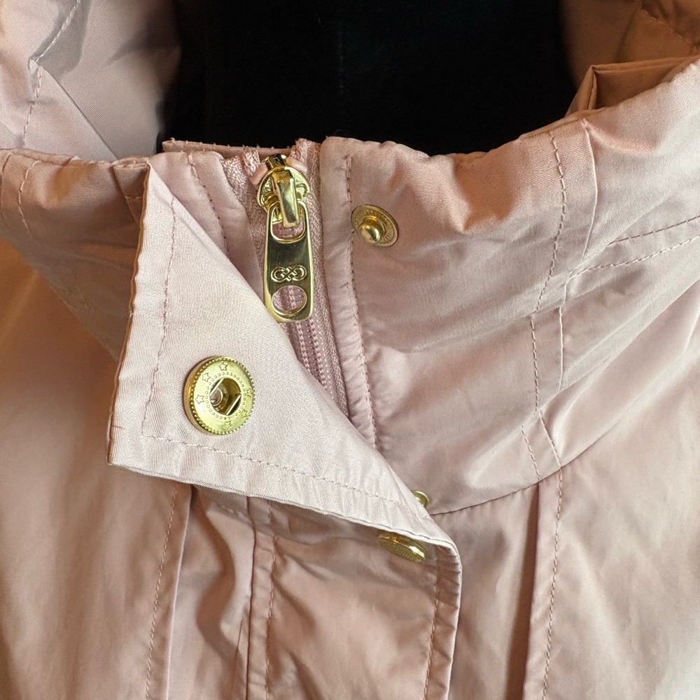 Cole Haan Water Repellent Hooded Parka Apricot Size S, NEW - Picture 3 of 16
